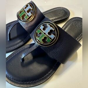 Tory Burch Benton Band Royal Navy Flip Flip Sandals NWOT size 7M